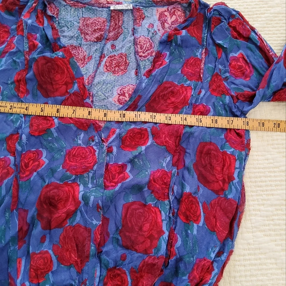 Free People Intemately Everything's Rosy Floral Print Bodysuit Size XS